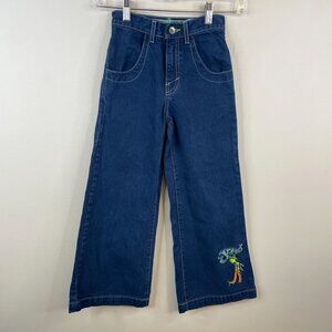 JNCO Vintage Baggy Hipster Sk8ter Jeans Youth Sz 7 Amber Fairy RARE Logo Indie